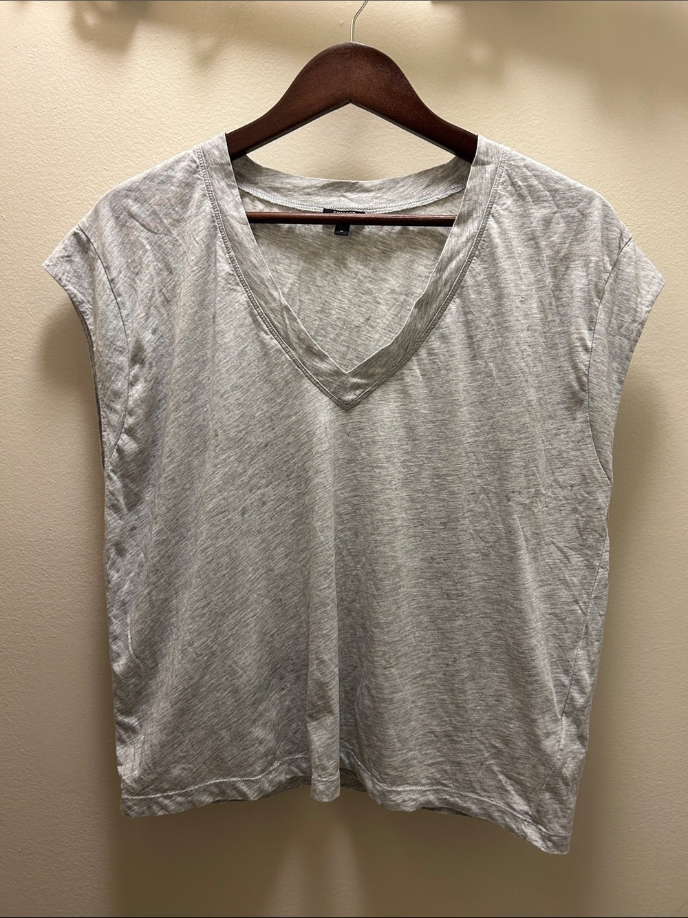 Express Light Gray V-Neck Tank Top